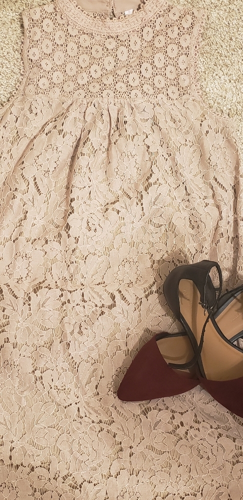Babydoll Beige Lace Mini Dress 🍂🍂🍂